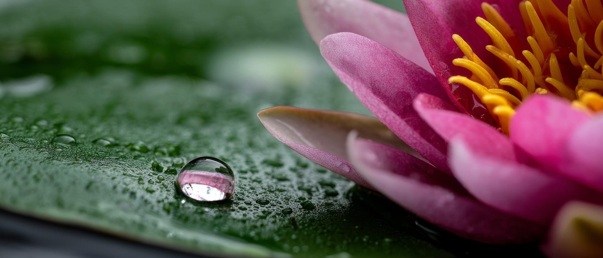 Water rolls off a lotus flower